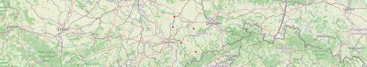 Karte mit den Selbstversorgerhäusern in Landkreis Mittelsachsen