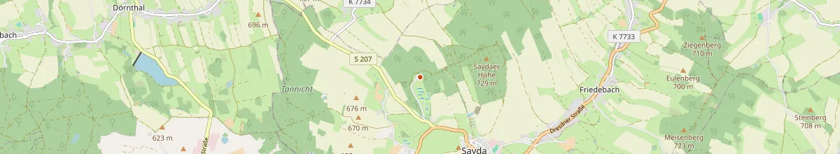 Karte mit den Selbstversorgerhäusern in Sayda