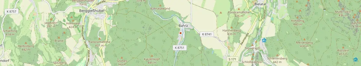 Karte mit den Selbstversorgerhäusern in Bad Gottleuba-Berggießhübel