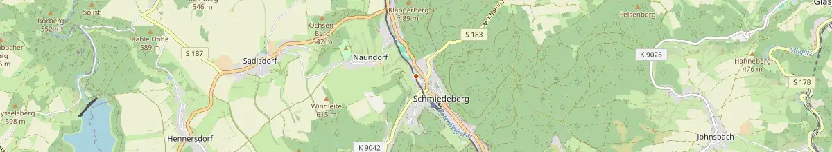Karte mit den Selbstversorgerhäusern in Dippoldiswalde