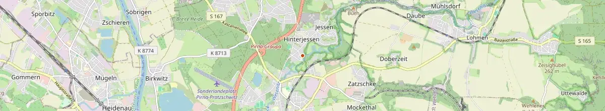 Karte mit den Selbstversorgerhäusern in Pirna