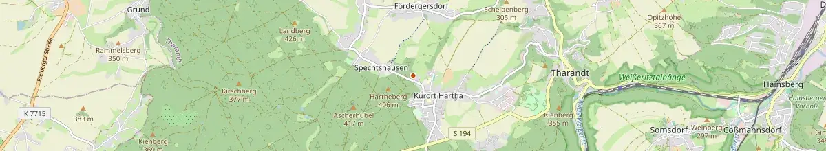 Karte mit den Selbstversorgerhäusern in Tharandt