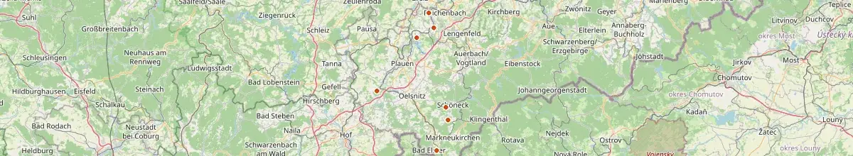 Karte mit den Selbstversorgerhäusern in Vogtlandkreis