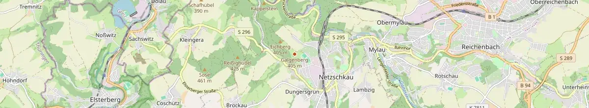 Karte mit den Selbstversorgerhäusern in Netzschkau