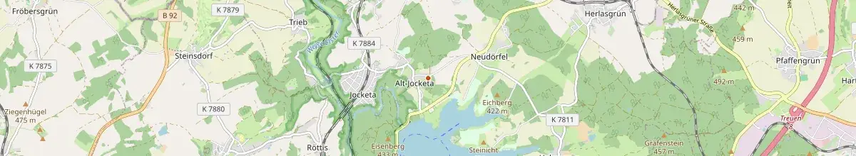 Karte mit den Selbstversorgerhäusern in Pöhl