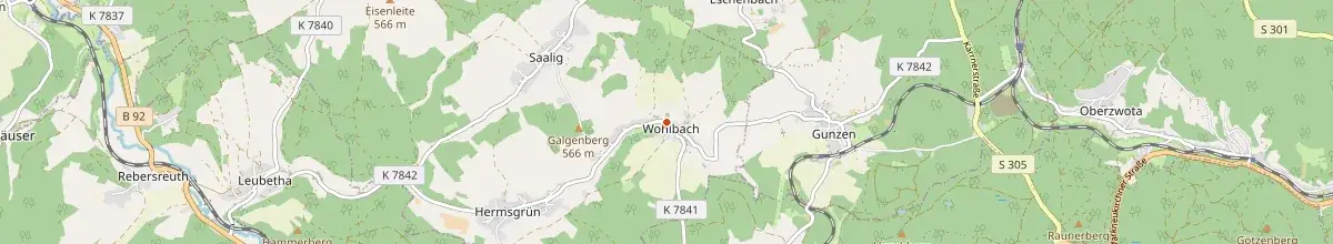 Karte mit den Selbstversorgerhäusern in Wohlbach