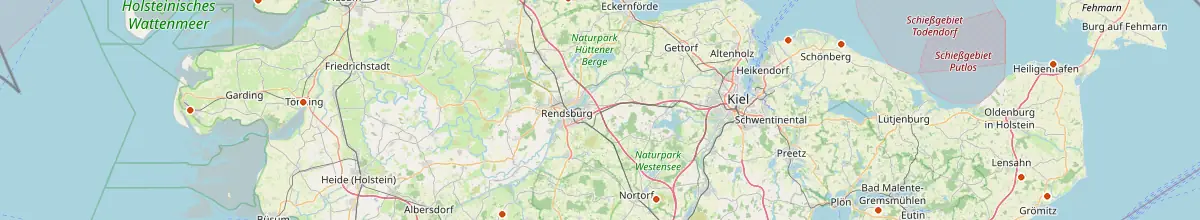Karte mit den Selbstversorgerhäusern in Schleswig-Holstein