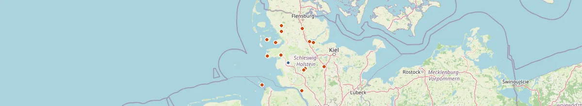 Karte mit den Selbstversorgerhäusern in Dithmarschen