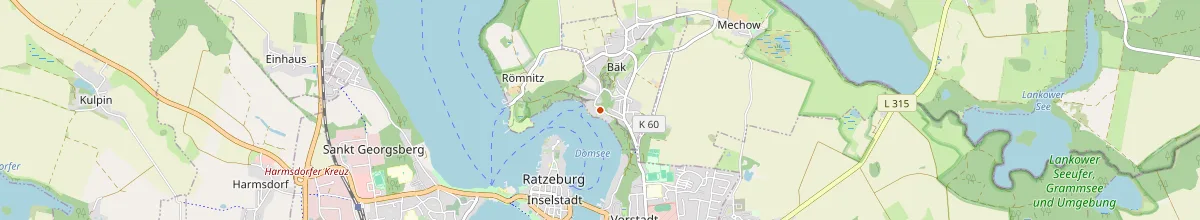 Karte mit den Selbstversorgerhäusern in Ratzeburg