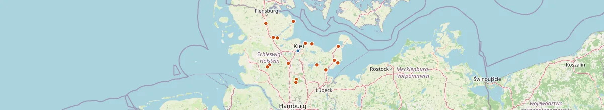 Karte mit den Selbstversorgerhäusern in Kiel