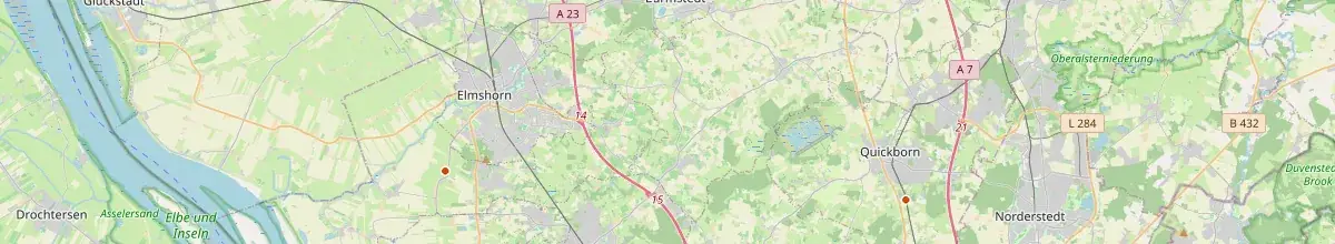 Karte mit den Selbstversorgerhäusern in Kreis Pinneberg