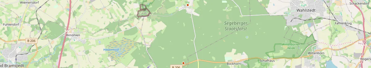 Karte mit den Selbstversorgerhäusern in Kreis Segeberg