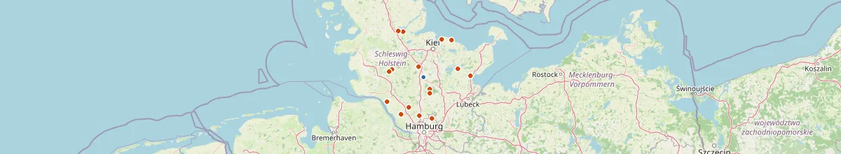 Karte mit den Selbstversorgerhäusern in Neumünster