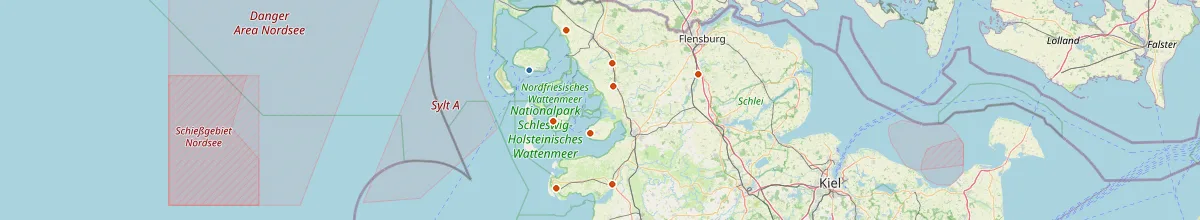 Karte mit den Selbstversorgerhäusern in Nieblum (Föhr)