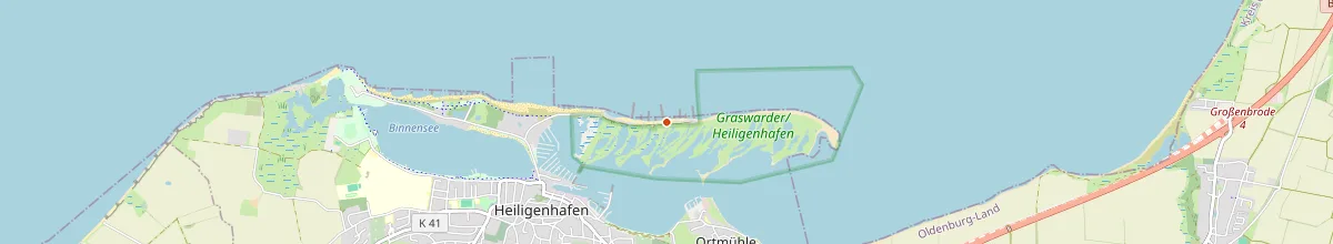 Karte mit den Selbstversorgerhäusern in Heiligenhafen
