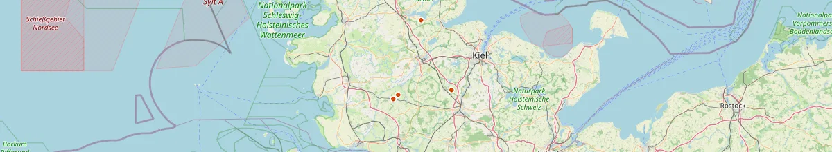 Karte mit den Selbstversorgerhäusern in Rendsburg-Eckernförde