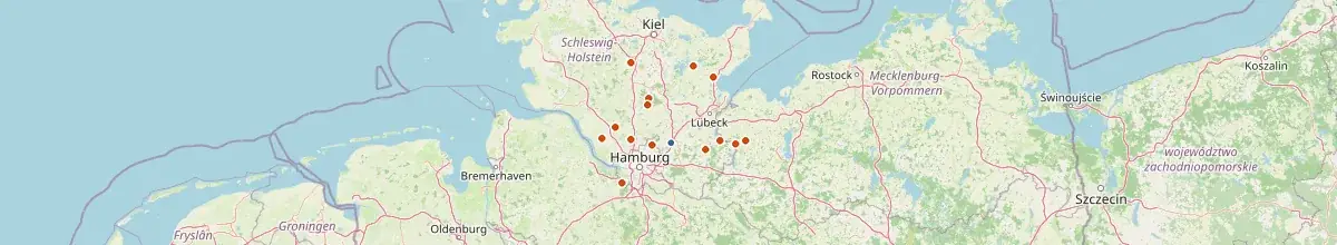 Karte mit den Selbstversorgerhäusern in Stormarn