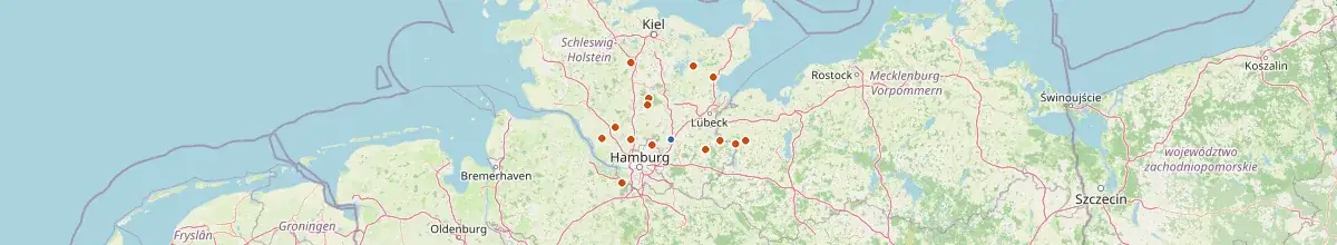 Karte mit den Selbstversorgerhäusern in Lütjensee