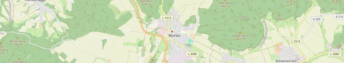 Karte mit den Selbstversorgerhäusern in Leinefelde-Worbis