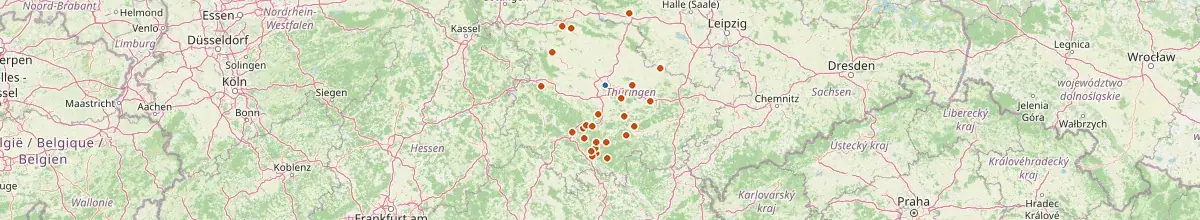 Karte mit den Selbstversorgerhäusern in Erfurt