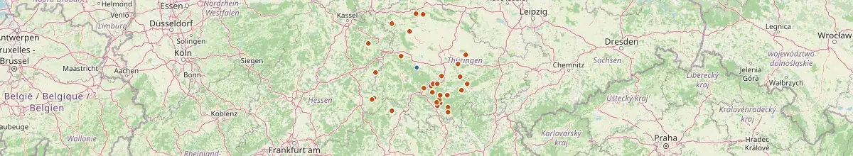 Karte mit den Selbstversorgerhäusern in Friedrichroda