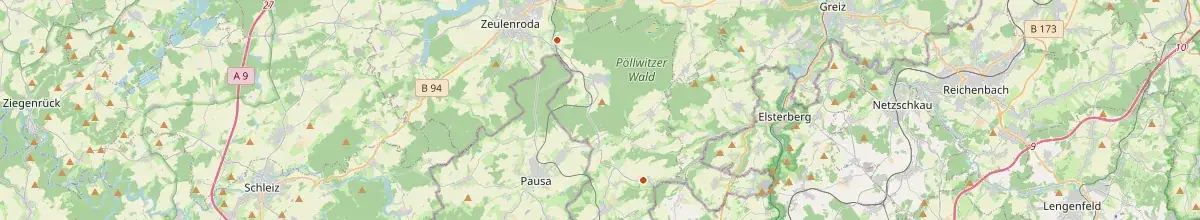 Karte mit den Selbstversorgerhäusern in Greiz
