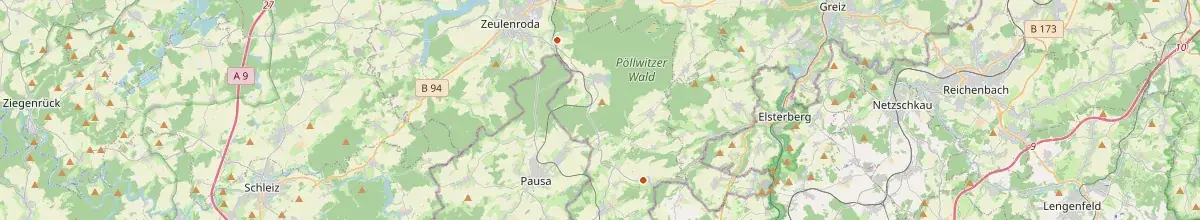 Karte mit den Selbstversorgerhäusern in Zeulenroda-Triebes