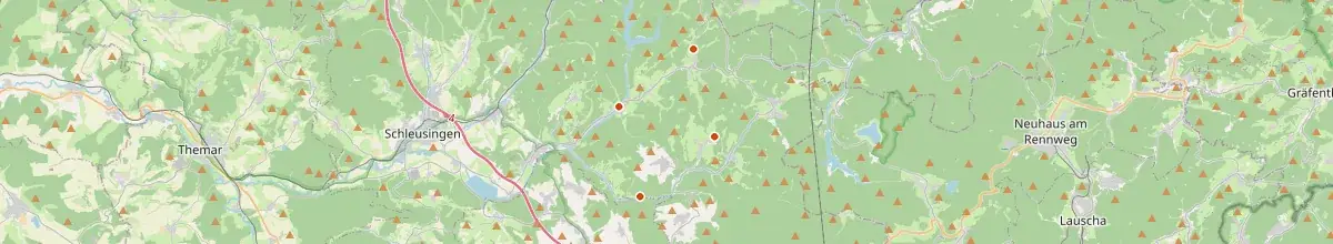 Karte mit den Selbstversorgerhäusern in Hildburghausen