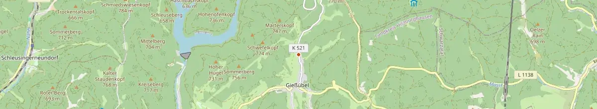Karte mit den Selbstversorgerhäusern in Gießübel