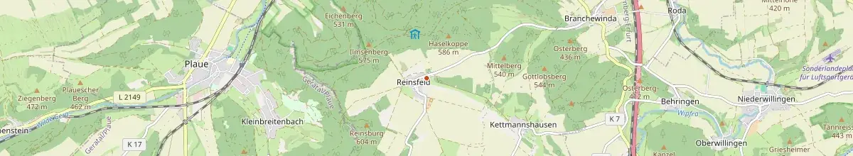 Karte mit den Selbstversorgerhäusern in Reinsfeld