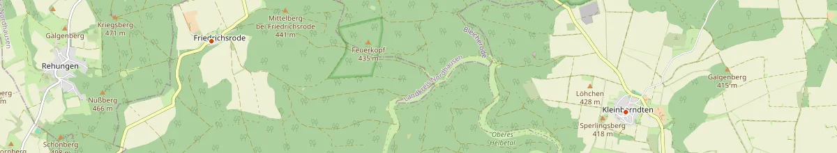 Karte mit den Selbstversorgerhäusern in Kyffhäuserkreis