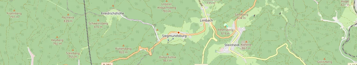 Karte mit den Selbstversorgerhäusern in Neuhaus am Rennweg