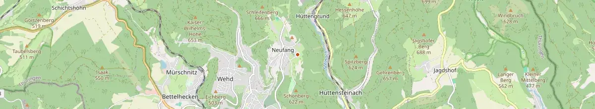 Karte mit den Selbstversorgerhäusern in Sonneberg