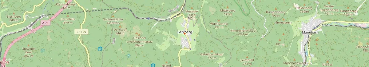 Karte mit den Selbstversorgerhäusern in Gehlberg