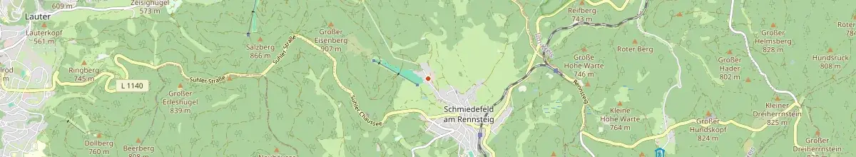 Karte mit den Selbstversorgerhäusern in Schmiedefeld am Rennsteig