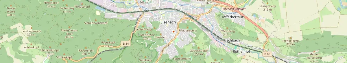 Karte mit den Selbstversorgerhäusern in Wartburgkreis