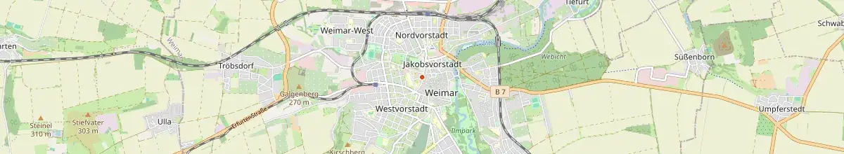 Karte mit den Selbstversorgerhäusern in Weimar