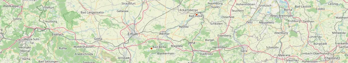 Karte mit den Selbstversorgerhäusern in Weimarer Land